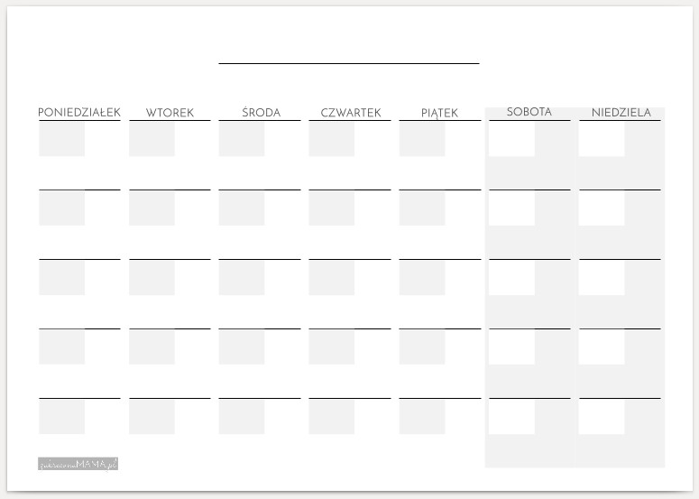 Kalendarze dla dzieci - Planner misięczny